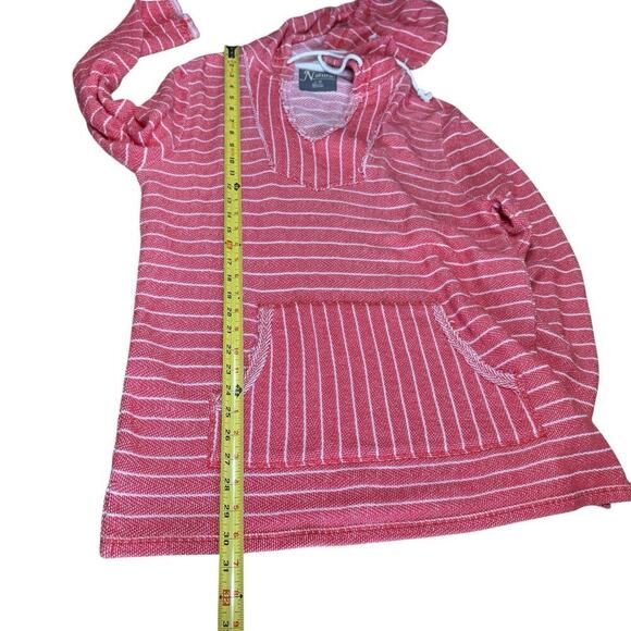 Natural Reflections Womens Size L Orange Striped Hibiscus Pulliver Hoodie - Picture 11 of 11